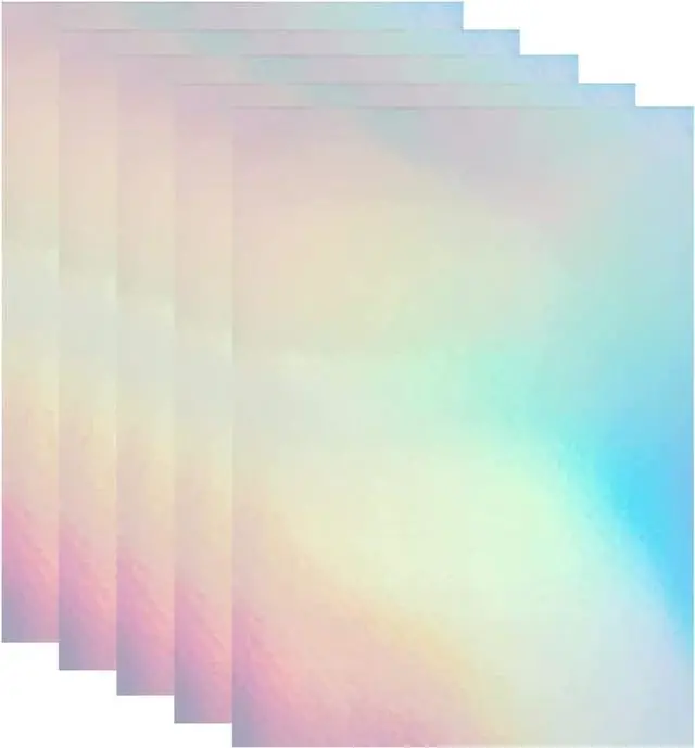 Main image of Bleidruck 25 Sheets Clear Holographic Laminate Sheets Self-Adhesive Paper