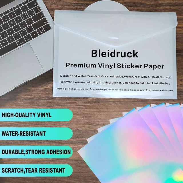 Alt view image 3 of 7 - Bleidruck 25 Sheets Clear Holographic Laminate Sheets Self-Adhesive Paper