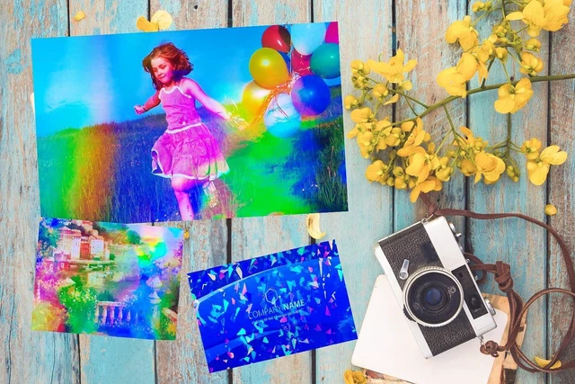 Alt view image 5 of 7 - Bleidruck 25 Sheets Clear Holographic Laminate Sheets Self-Adhesive Paper