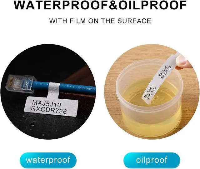 Alt view image 3 of 5 - Label Maker Tape NIIMBOT D11 Cable Label Print Paper 0.5"*4.3" Standard Laminated Office Labeling Tape Replacement for D11 Handheld Label Machine Waterproof Tear Proof 1 Roll 65 Pcs CableWhite