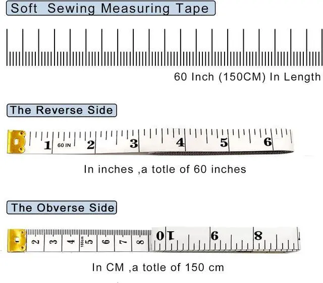 Alt view image 2 of 4 - 4 Pack Soft Tape Measure Double Scale 60-inch/150cm, Fabric Craft Tape Measure & Medical Body Measurement, Sewing Flexible Vinyl Ruler & Measuring Tape for Body Weight Loss (White)
