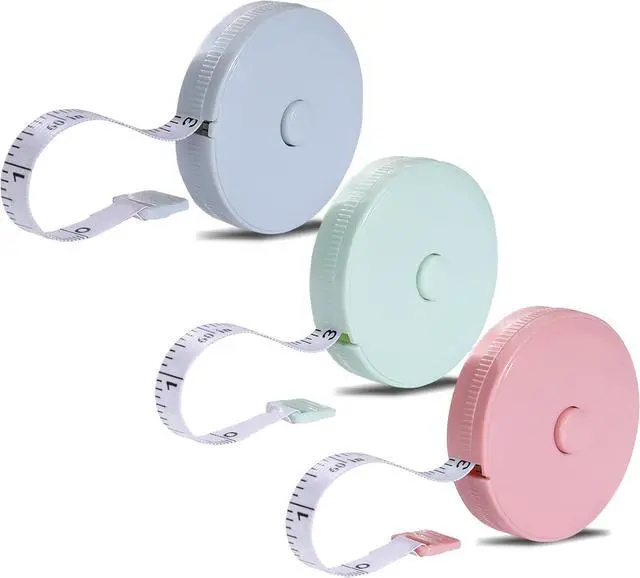Main image of 3 Pack Tape Measure, Measuring Tape for Body Measurements,Fabric Sewing Tailor Cloth Knitting, Craft Weight Loss Retractable 60-inch 1.5 Meter, Premium Sewing Tape Double Scale Ruler