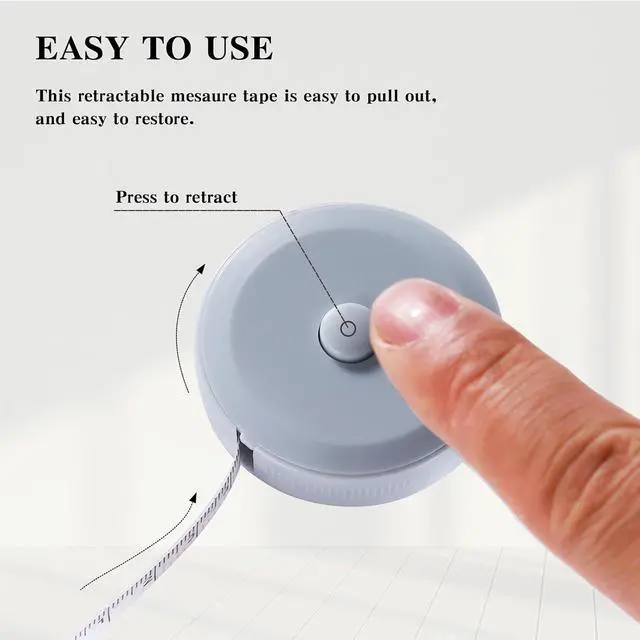 Alt view image 4 of 6 - 3 Pack Tape Measure, Measuring Tape for Body Measurements,Fabric Sewing Tailor Cloth Knitting, Craft Weight Loss Retractable 60-inch 1.5 Meter, Premium Sewing Tape Double Scale Ruler