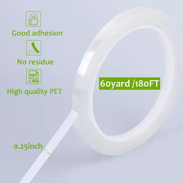 Alt view image 2 of 6 - GLAMFIELDS 3 Rolls 1/4" 60Yd Floral Tapes,Clear Floral Tape,White Floral Tape for Bouquet Stem Wrap, Waterproof Florist Tape for Flower Arrangements Supplies Craft Corsages Wedding 60 Yd/Roll