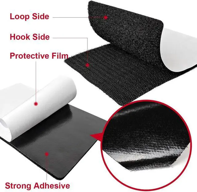 Alt view image 3 of 6 - 4x6 inch Hook and Loop Strips with Adhesive, Nylon Heavy Duty Hook and Loop Tape, Excellent Grip, Interlocking Tape,for Sewing, Crafting,DIY,Wall Adhesive Strips - 6 Sets