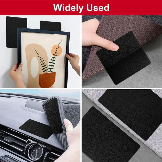 Alt view image 5 of 6 - 4x6 inch Hook and Loop Strips with Adhesive, Nylon Heavy Duty Hook and Loop Tape, Excellent Grip, Interlocking Tape,for Sewing, Crafting,DIY,Wall Adhesive Strips - 6 Sets