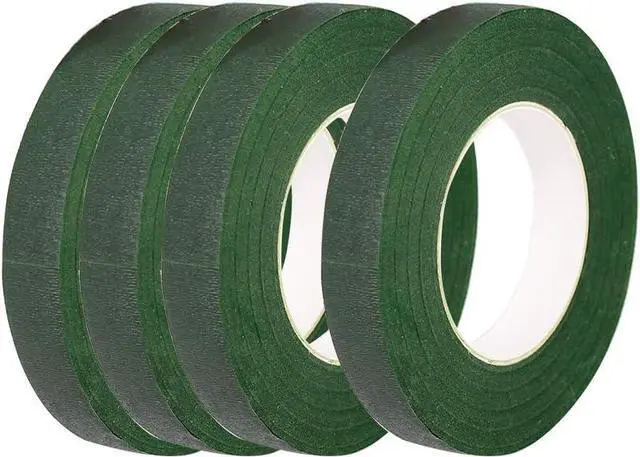 Main image of 4 Rolls Dark Green Floral Tapes for Bouquet Stem Wrapping and Florist Craft Projects(1/2" Wide, 30 Yard/Roll)