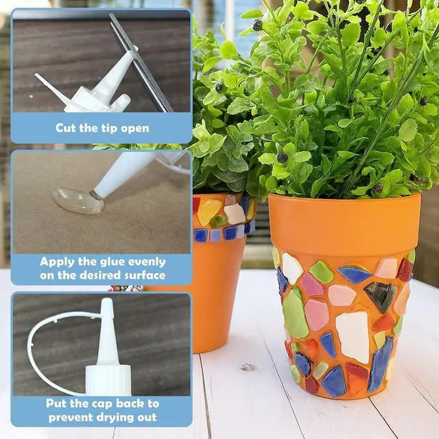 Alt view image 4 of 7 - Mosaic Glue 100ml - Non-Toxic & Water Resistant, Clear Mosaic Tiles Glue Ideal for All Tiles & Surfaces