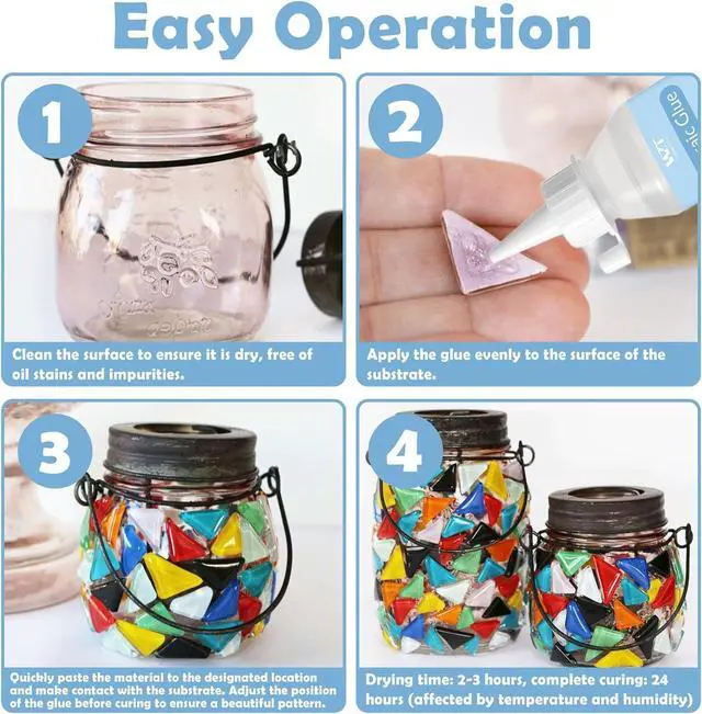 Alt view image 5 of 7 - Mosaic Glue 100ml - Non-Toxic & Water Resistant, Clear Mosaic Tiles Glue Ideal for All Tiles & Surfaces