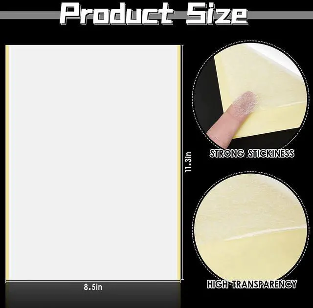 Alt view image 2 of 6 - 10 Sheets Double Sided Adhesive Tape, A4 Size Clear Arts Craft DIY Strong Sticky Arbitrary Cut Tape for Card Making,Home Decorative Or Office Supplies