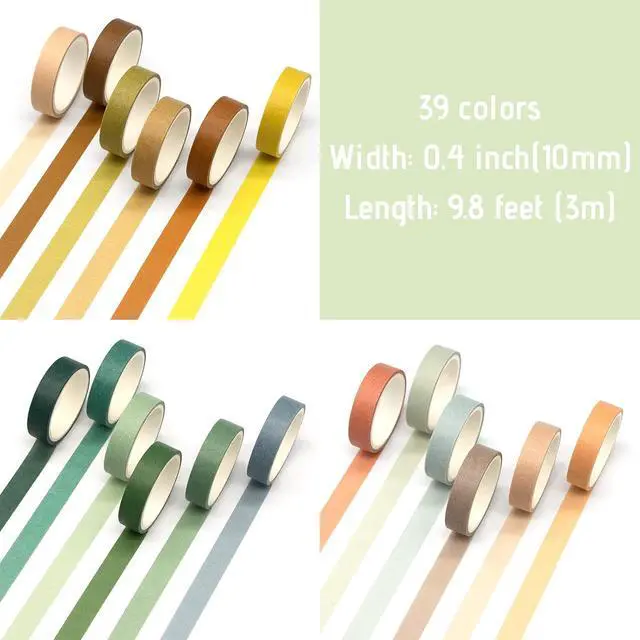 Alt view image 3 of 7 - MOOKER 39 Rolls Washi Tape Set - Morandi Colored Masking Tape, Thin Vintage Tape for Journaling, Scrapbooking Supplies, Crafts Aesthetic, Gift (Nature Color 10mm)