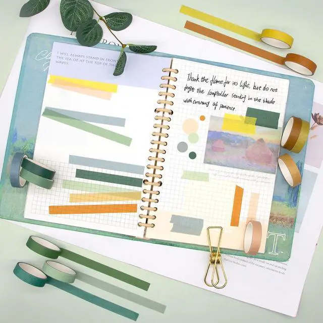 Alt view image 5 of 7 - MOOKER 39 Rolls Washi Tape Set - Morandi Colored Masking Tape, Thin Vintage Tape for Journaling, Scrapbooking Supplies, Crafts Aesthetic, Gift (Nature Color 10mm)
