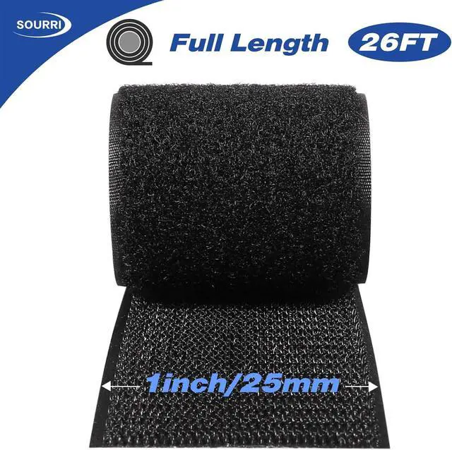Alt view image 6 of 7 - 1 Inch x 26 Feet Hook and Loop Tape Sticky Back Fastener Roll, Nylon Self Adhesive Heavy Duty Strips Fastener for Home Office School Car and Crafting Organization