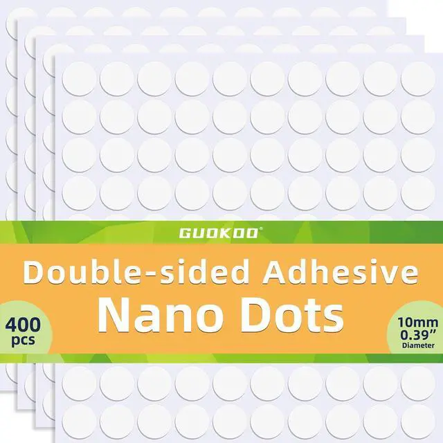 Main image of 400 Pcs Double Sided Tape Museum Putty Sticky Dot, Removable Non-Marking 10mm/0.39 Round Adhesive Dots Clear Poster Putty for Crafts Balloons Festival Home Office Party Decorations