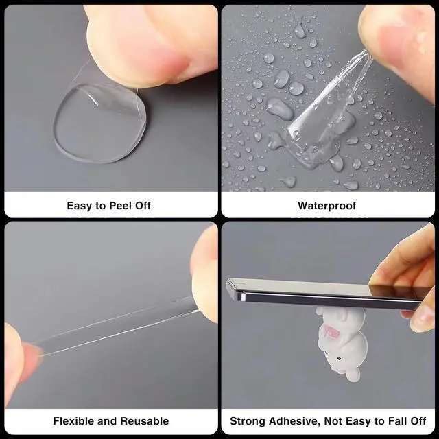 Alt view image 2 of 7 - 400 Pcs Double Sided Tape Museum Putty Sticky Dot, Removable Non-Marking 10mm/0.39 Round Adhesive Dots Clear Poster Putty for Crafts Balloons Festival Home Office Party Decorations