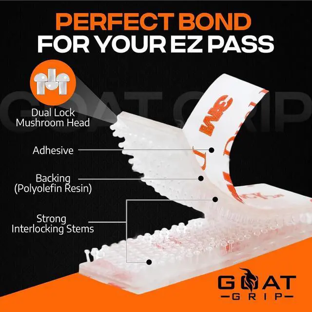 Alt view image 4 of 7 - EZ Pass/I-Pass/FasTrak/SunPass Strips | EZ Pass Holder for Windshield | EZ Pass Adhesive Strips | EZ Pass Mounting Tape | EZ Pass Stickers | 4 Clear Strips (2 Sets) with a Prep Pad