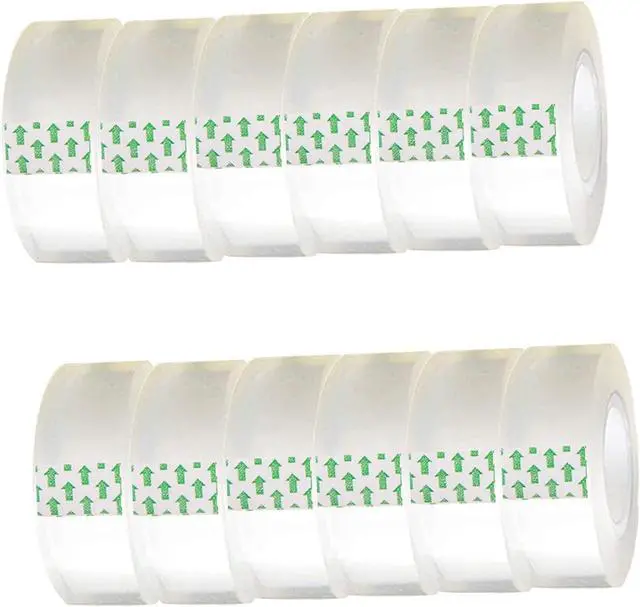 Main image of 12 Pack Transparent Tape Clear Tape Refills Rolls Each Roll 3/4 x 1000 Inches, 1 inch Core, for Office, Home, School