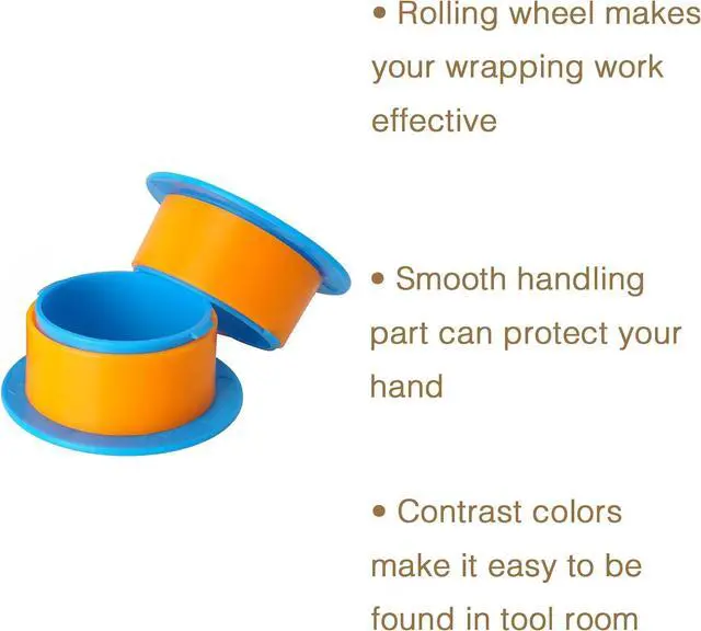 Alt view image 4 of 7 - OVOV 2 Pair Stretch Film Dispenser Plastic Hand Saver for 3" Core Blue