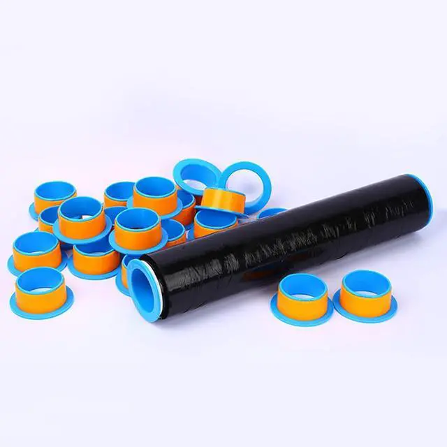 Alt view image 7 of 7 - OVOV 2 Pair Stretch Film Dispenser Plastic Hand Saver for 3" Core Blue