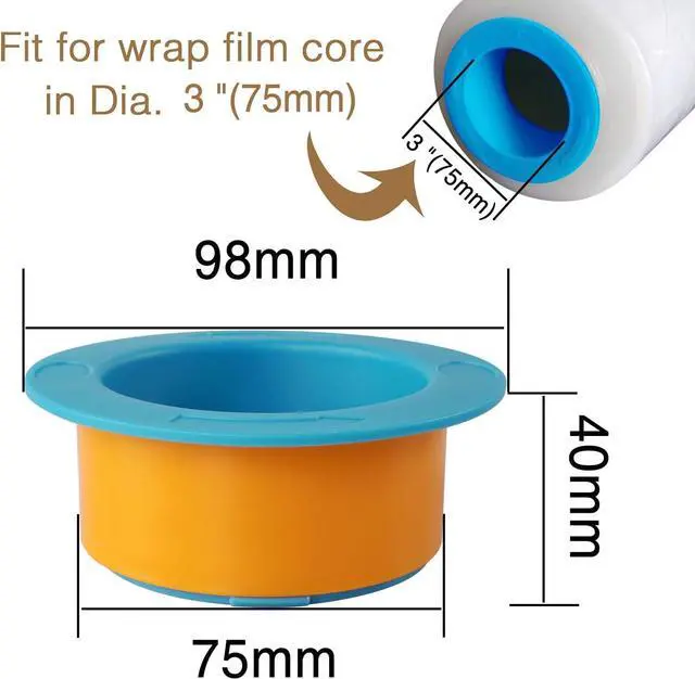 Alt view image 2 of 7 - OVOV 2 Pair Stretch Film Dispenser Plastic Hand Saver for 3" Core Blue