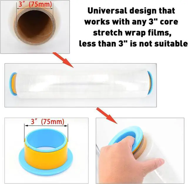 Alt view image 2 of 6 - ELFJOY Stretch Film Dispenser Stretch Wrap Holder for 3"Core Orange 1Pairs