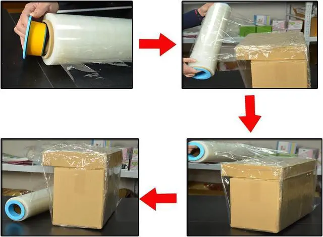 Alt view image 6 of 6 - ELFJOY Stretch Film Dispenser Stretch Wrap Holder for 3"Core Orange 1Pairs