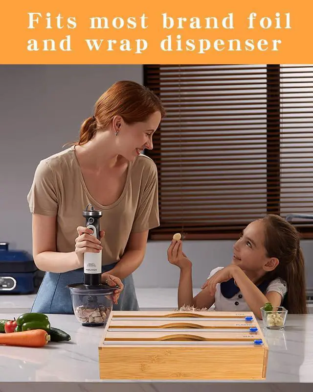 Alt view image 5 of 5 - Plastic Wrap Slide Cutter - 4 Sticks Self-Adhesive Fit 12" Roll Plastic Wrap Sliding Cutter for Foil Wax Paper Parchment Paper - Wrapping Paper Cutter Replacement Fit Most Brands Wrap Dispenser