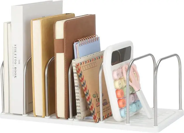 Main image of LETURE Mail File Holder, Detachable Desktop Organizer for Letter Bill Notebook Book Mail File Pad, Adjustable Desk Divider Sorter for Office Home School Dormitory (White)