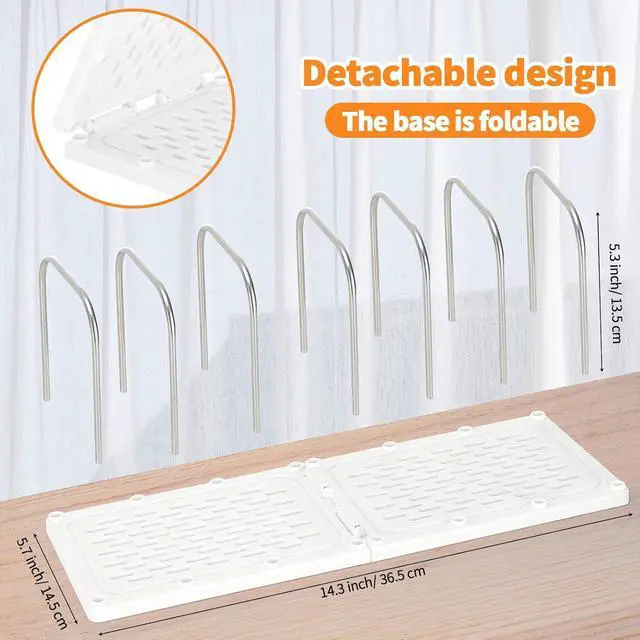 Alt view image 2 of 7 - LETURE Mail File Holder, Detachable Desktop Organizer for Letter Bill Notebook Book Mail File Pad, Adjustable Desk Divider Sorter for Office Home School Dormitory (White)