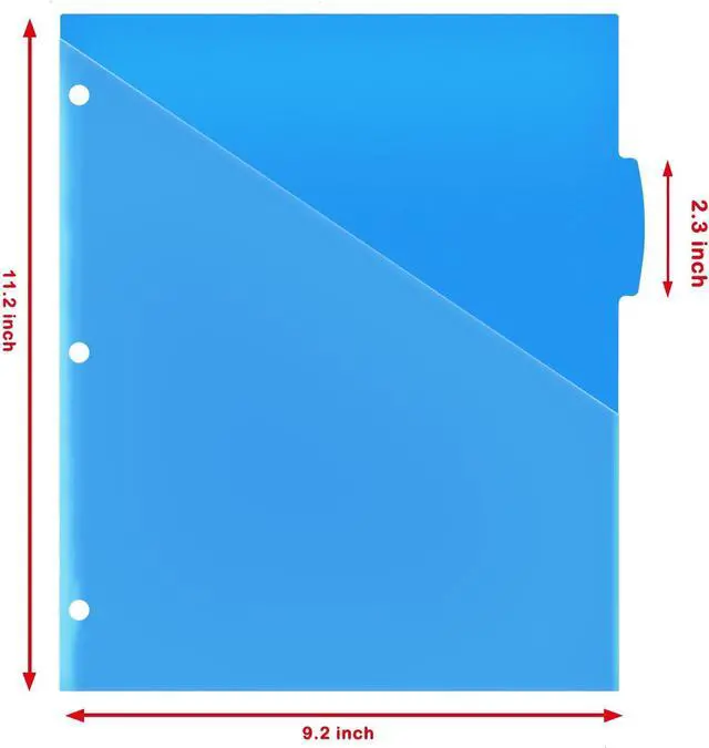 Alt view image 4 of 6 - Plastic 5-Tab Dividers with Clear Front Pockets -1 Set, Pocket Dividers for 3-Ring Binders, Multi-Color Binder Dividers