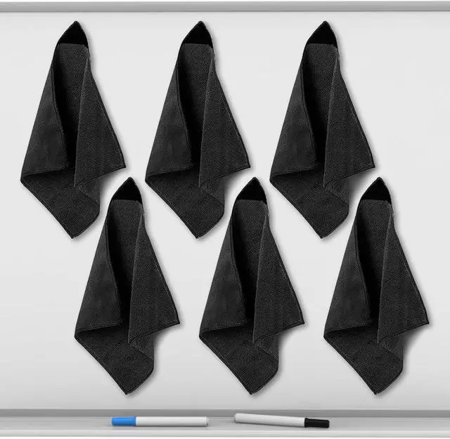 Main image of 6 Pack Magnetic Cleaning Cloth Dry Erase Eraser for White Boards Whiteboard Cleaning Cloth for Dry Erase Board Reusable for Classroom Home Office (Black,10x10 Inch