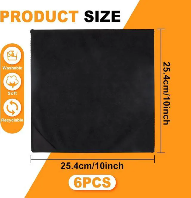 Alt view image 2 of 6 - 6 Pack Magnetic Cleaning Cloth Dry Erase Eraser for White Boards Whiteboard Cleaning Cloth for Dry Erase Board Reusable for Classroom Home Office (Black,10x10 Inch
