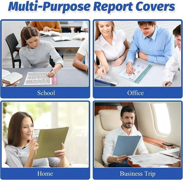 Alt view image 7 of 7 - Ndsox 5 Pack Clear Front Report Covers with 3-Prong Fasteners for 8.5"x11"