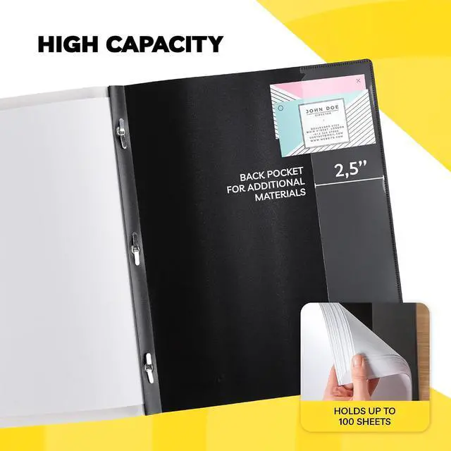 Alt view image 5 of 7 - Report Covers - (Set of 6), 8.5 x 11 Letter Size, by Paper Plan, Clear Front Folders - Ideal for Presentations, Resumes & Keeping Your Documents Neat and Professional