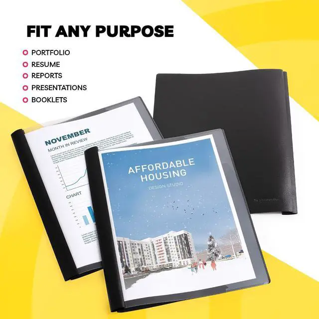 Alt view image 7 of 7 - Report Covers - (Set of 6), 8.5 x 11 Letter Size, by Paper Plan, Clear Front Folders - Ideal for Presentations, Resumes & Keeping Your Documents Neat and Professional