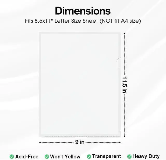 Alt view image 2 of 7 - KTRIO Clear Document Folders Project Pockets for 8.5x11 Paper, 12 Pack