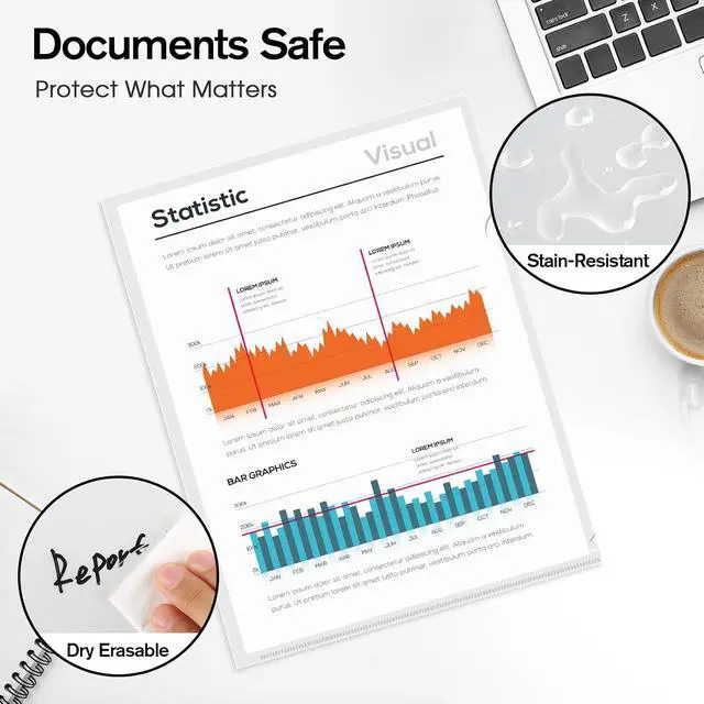 Alt view image 4 of 7 - KTRIO Clear Document Folders Project Pockets for 8.5x11 Paper, 12 Pack
