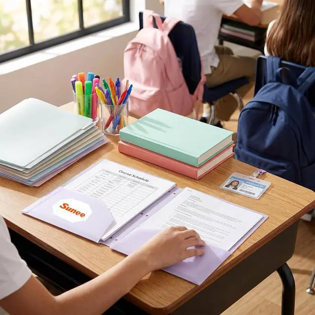 Alt view image 7 of 7 - SUNEE 3 Hole Pocket Folders (6 Pack, Pastel Color), Plastic Pocket Folders for 3 Ring Binder, 3-Hole Punched Folder with Pockets, for Kids, Students, Teachers, Office Staff