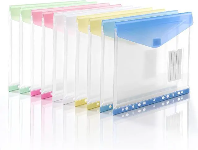Main image of 11-Hole Binder Pockets, Fits Letter/A4 Size for 2/3/4 Ring Binder, 10 Pack