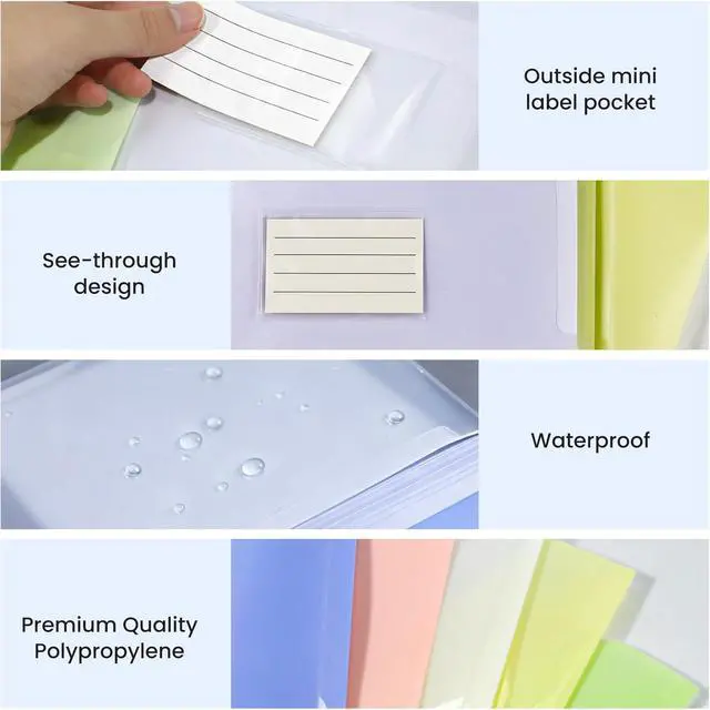 Alt view image 4 of 7 - 11-Hole Binder Pockets, Fits Letter/A4 Size for 2/3/4 Ring Binder, 10 Pack