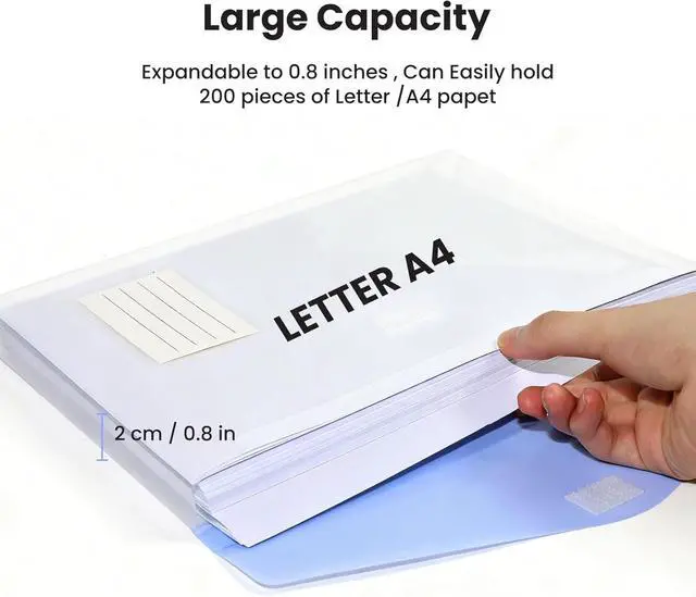 Alt view image 5 of 7 - 11-Hole Binder Pockets, Fits Letter/A4 Size for 2/3/4 Ring Binder, 10 Pack