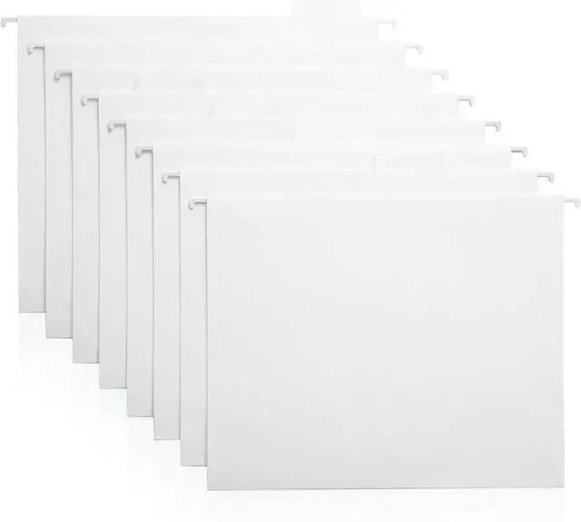 Main image of White Hanging File Folders 8 Pack, Letter Size File Organization Folders for Home, Office, School & Filing Cabinets
