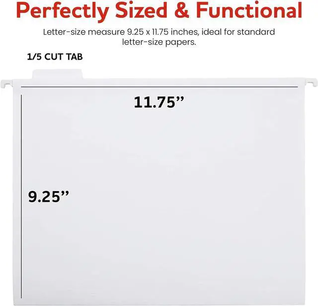 Alt view image 2 of 7 - White Hanging File Folders 8 Pack, Letter Size File Organization Folders for Home, Office, School & Filing Cabinets