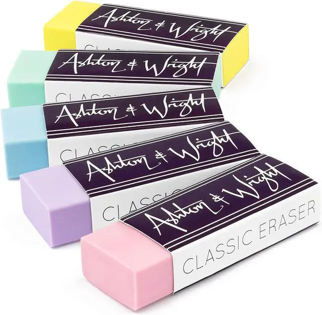 Main image of Ashton and Wright - Classic Eraser - Latex Free Plastic Rubber - Pack of 5 Pastel