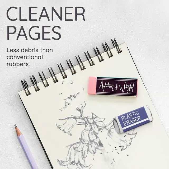 Alt view image 2 of 7 - Ashton and Wright - Classic Eraser - Latex Free Plastic Rubber - Pack of 5 Pastel