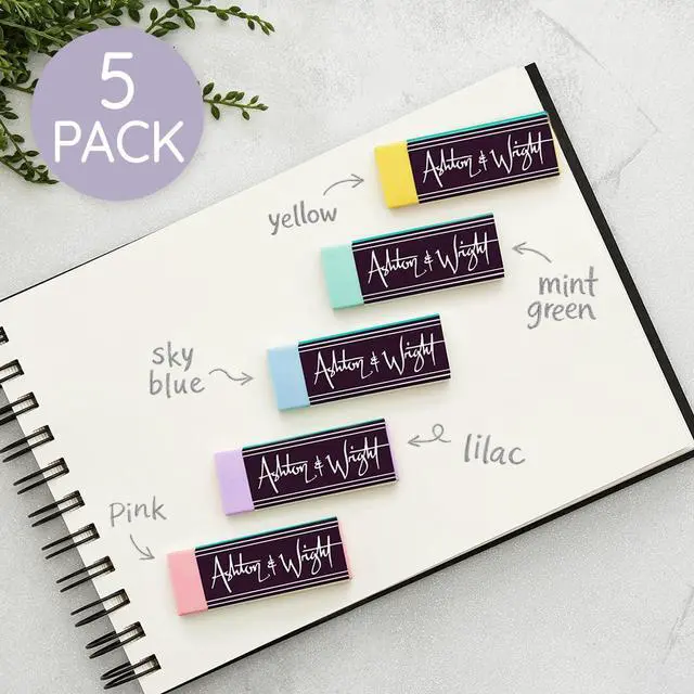 Alt view image 7 of 7 - Ashton and Wright - Classic Eraser - Latex Free Plastic Rubber - Pack of 5 Pastel