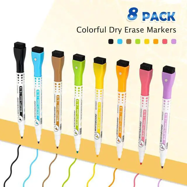 Alt view image 2 of 4 - 8 Colors Magnetic Dry Erase Markers