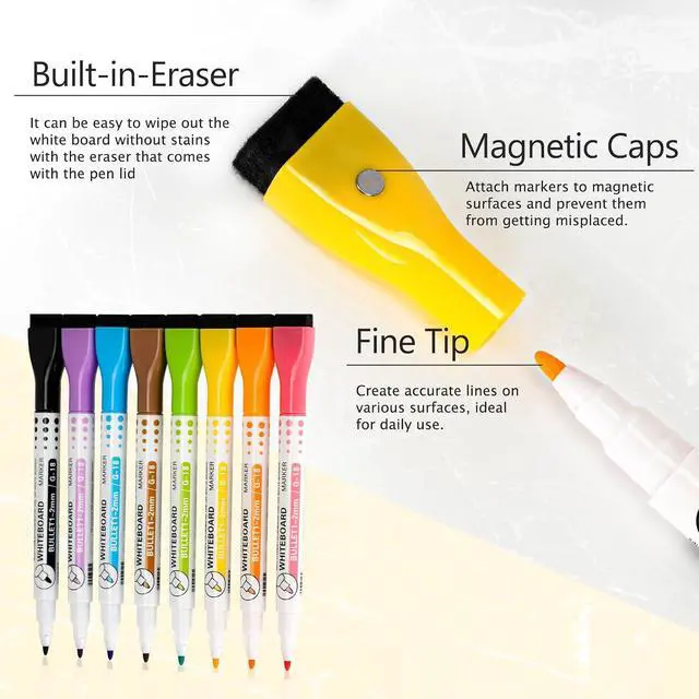 Alt view image 3 of 4 - 8 Colors Magnetic Dry Erase Markers