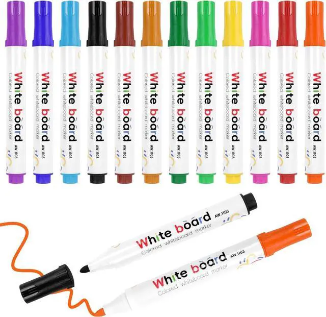 Main image of LOKIPA 12PCS Dry Erase Markers, 12 Colors White Board Markers for Writing on Whiteboards, Dry-Erase Boards, Mirrors for Classroom, Home, Office