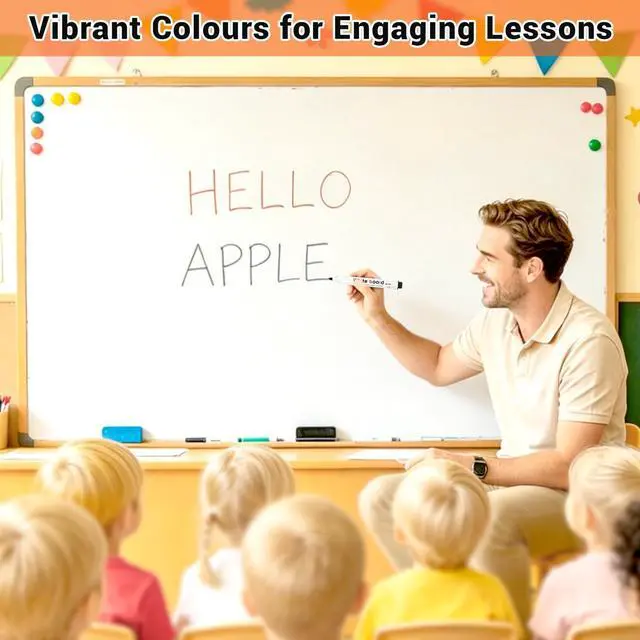 Alt view image 6 of 7 - LOKIPA 12PCS Dry Erase Markers, 12 Colors White Board Markers for Writing on Whiteboards, Dry-Erase Boards, Mirrors for Classroom, Home, Office